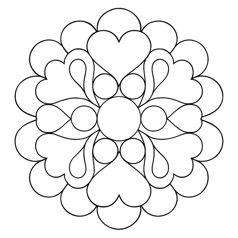 Mandala abstrata circular com padrões simétricos para colorir