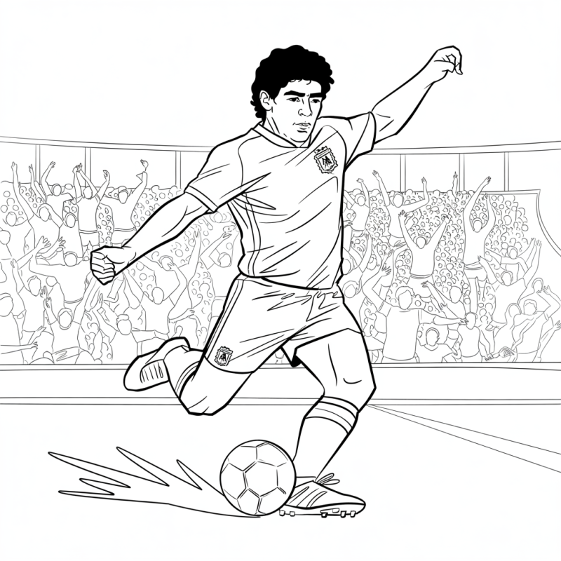 Imagem de Diego Maradona em ação durante um chute em jogo de futebol