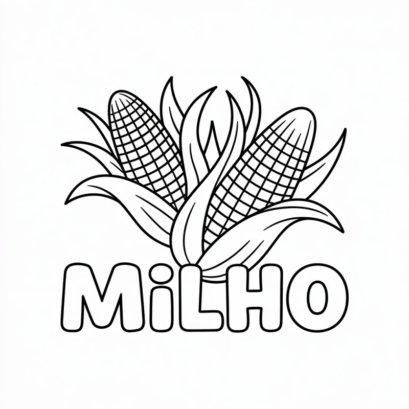 Desenho de Espigas de Milho para Colorir