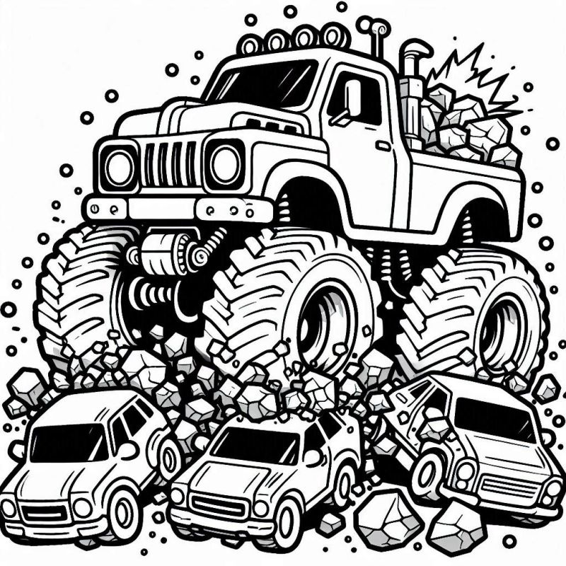 desenho para colorir hot wheels monster truck