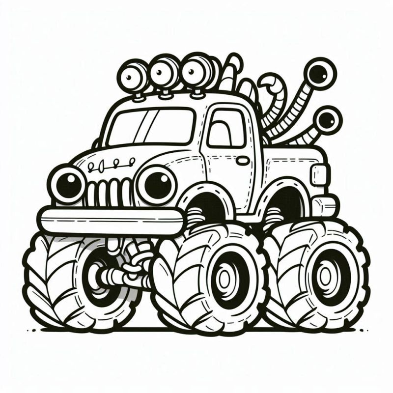 desenho para colorir hot wheels monster truck