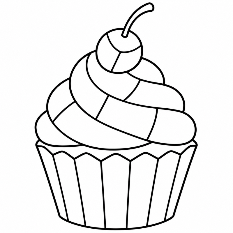 Cupcake com cobertura em espiral e forminha em peças de mosaico
