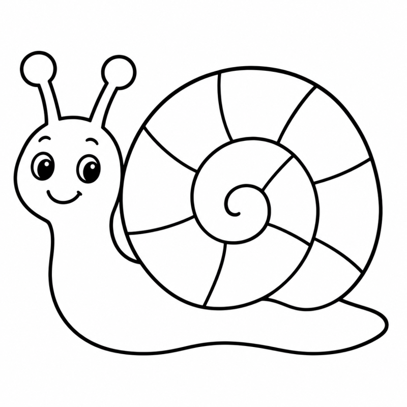 Caracol sorridente com concha dividida em grandes peças de mosaico