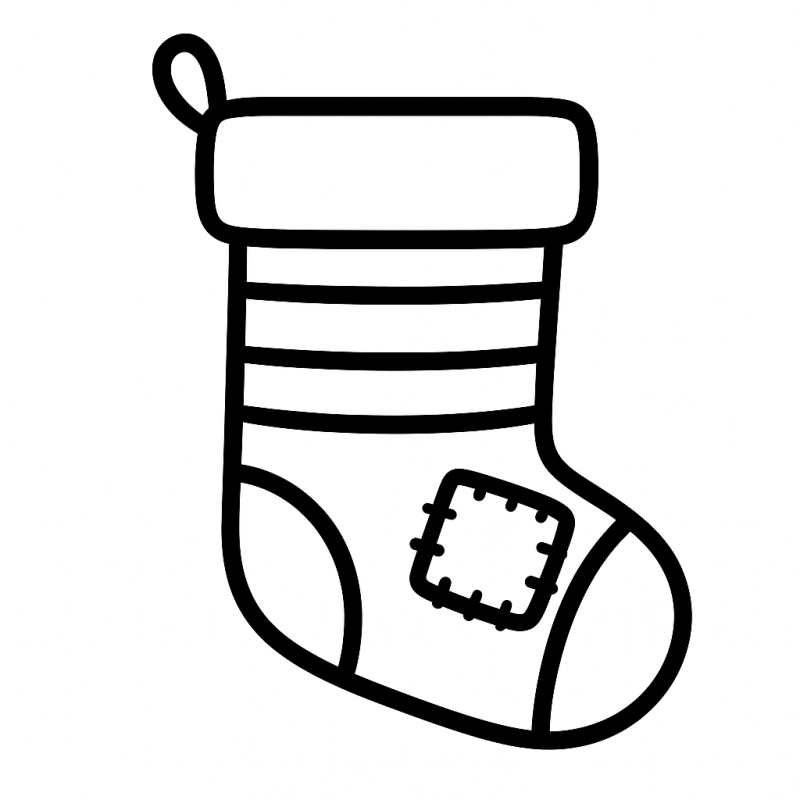 Meia de Natal Clássica para Colorir