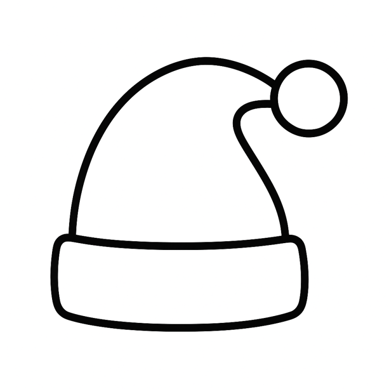 Desenho simples de um gorro de Papai Noel para colorir, com traços grossos ideal para crianças pequenas.