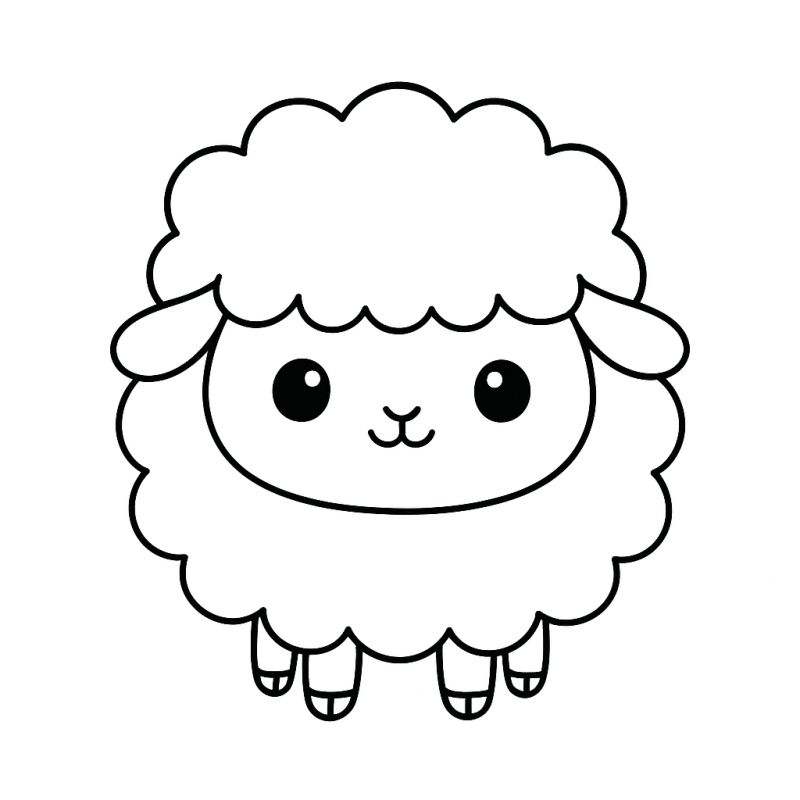 Divirta-se com o Desenho de Ovelha na Fazendinha para Colorir