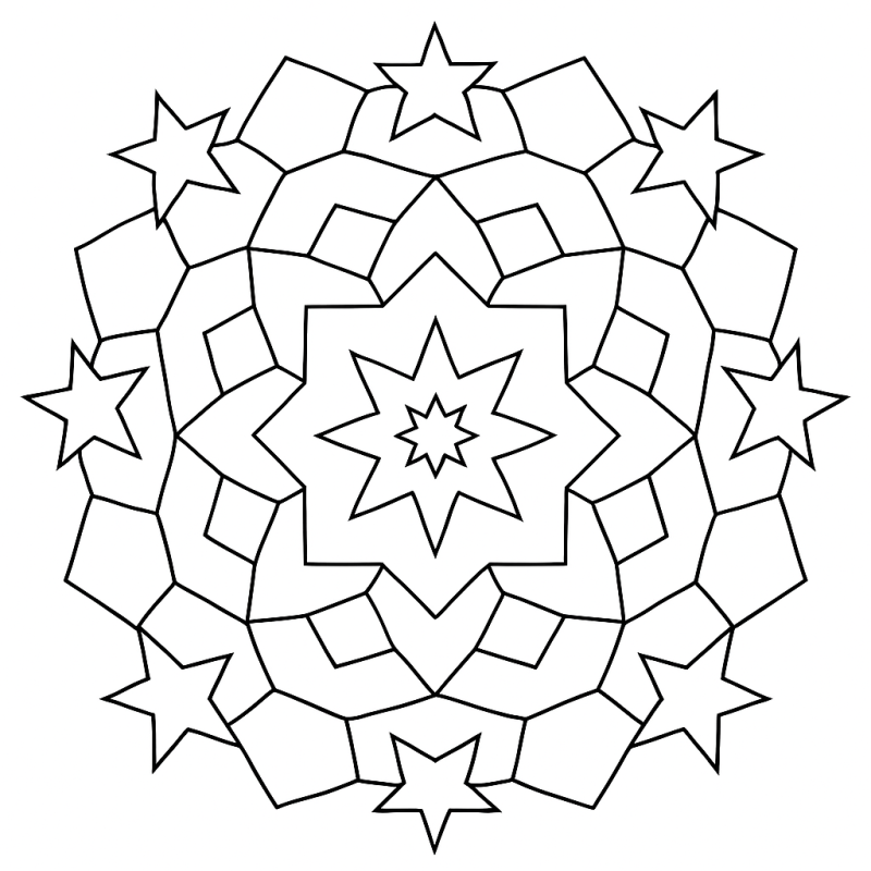 Padrão geométrico abstrato com mandala e estrela