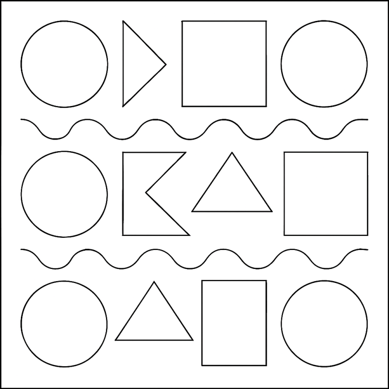 Desenho para colorir de padrão geométrico com linhas onduladas