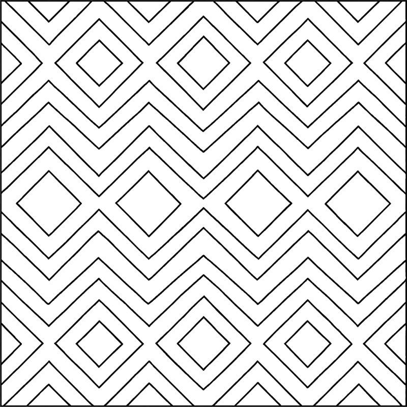 Padrão geométrico abstrato com losangos para colorir