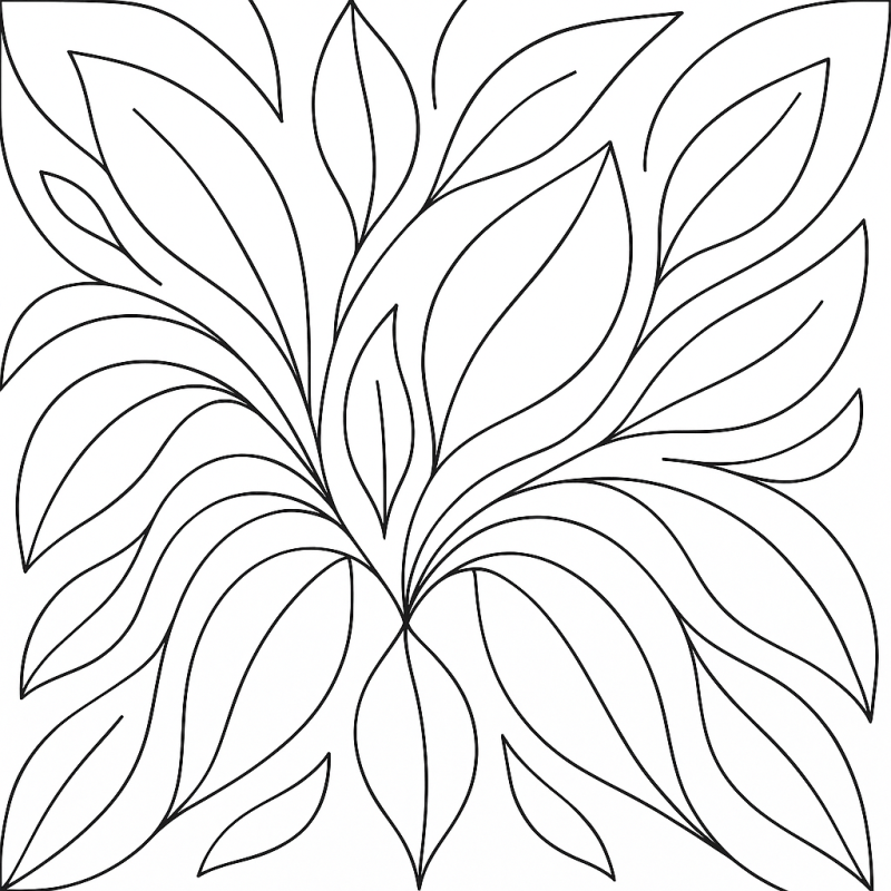 Padrão de folhas onduladas abstrato para colorir