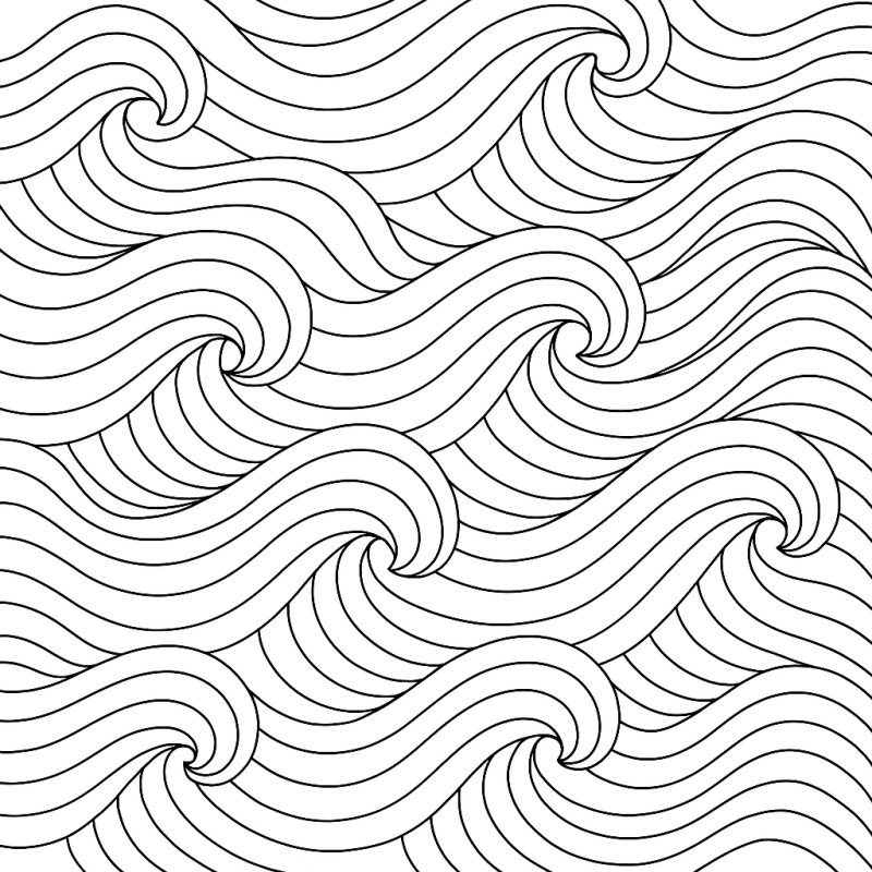 Desenho de ondas geométricas harmoniosas para colorir