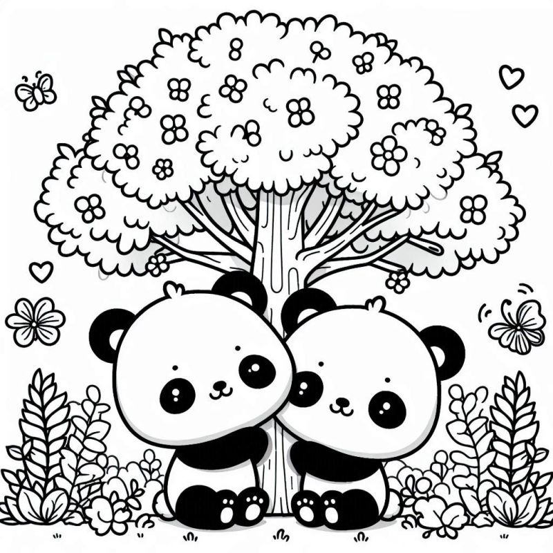 desenho para colorir panda