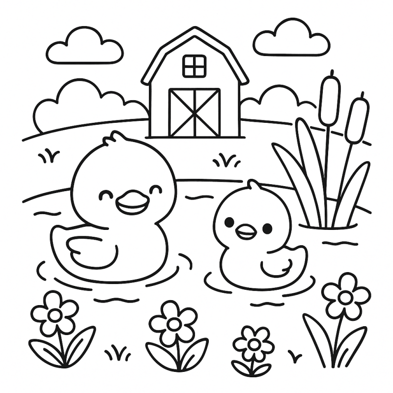 Colorindo a Serenidade de uma Fazenda Encantadora