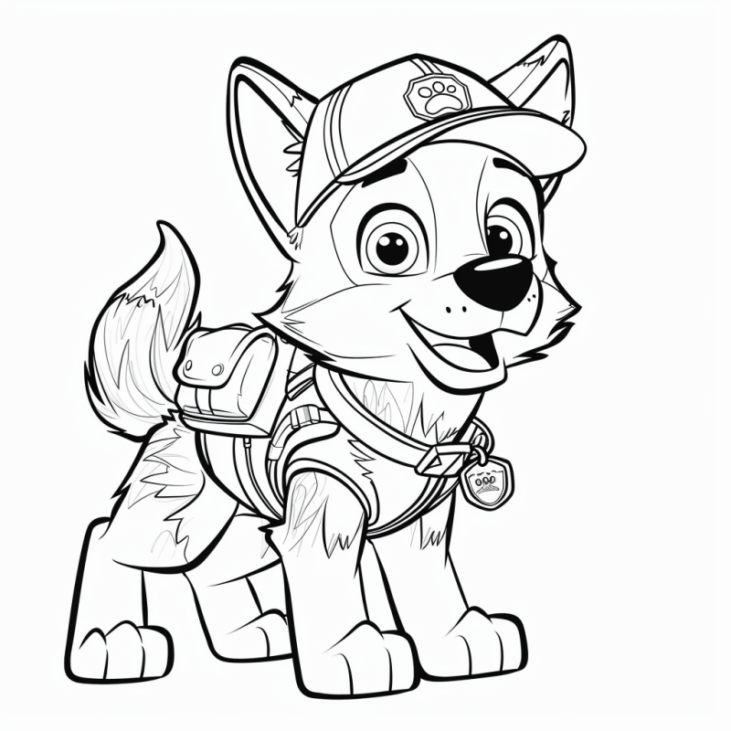 Desenho de Chase, personagem amigável da Patrulha Canina para colorir
