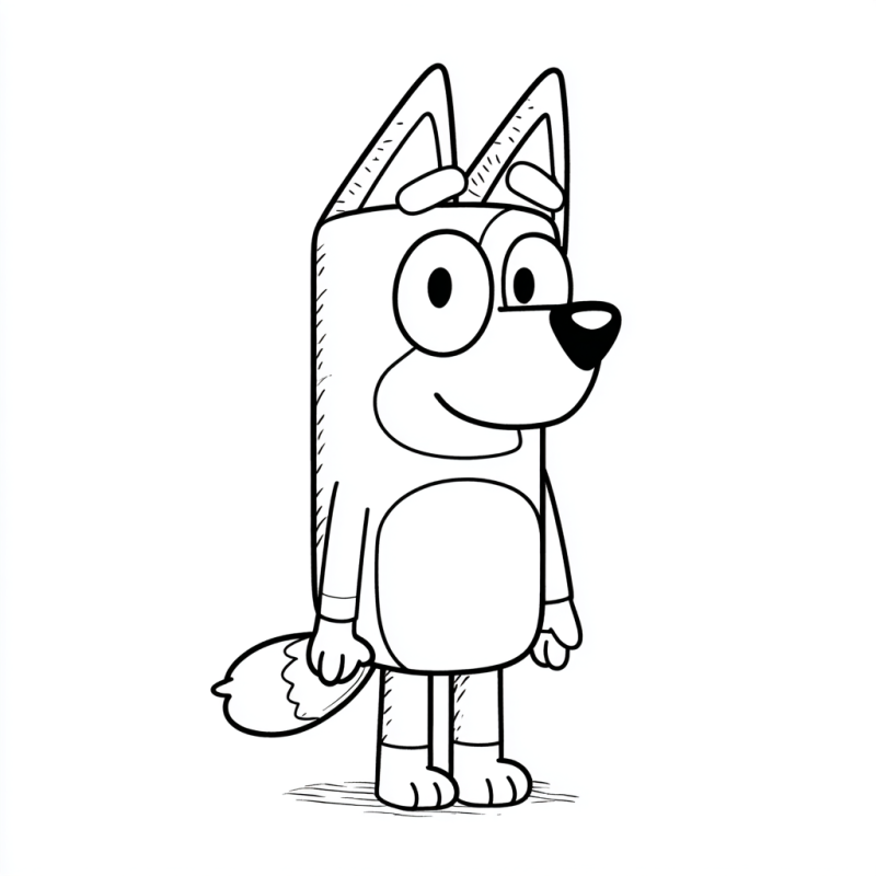 Personagem Inspirado em Bluey para Colorir