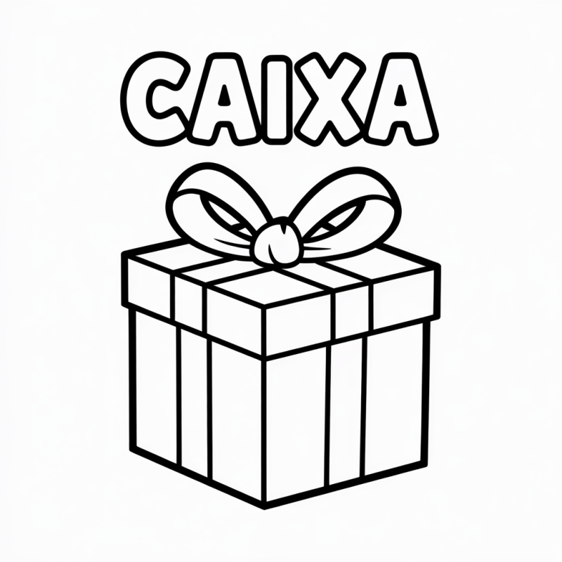 Desenho de Caixa de Presente para Imprimir e Colorir