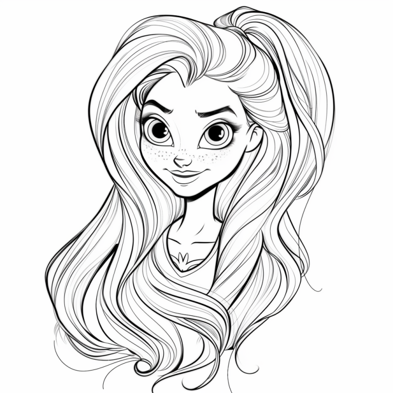 Desenho de jovem princesa simpática para colorir