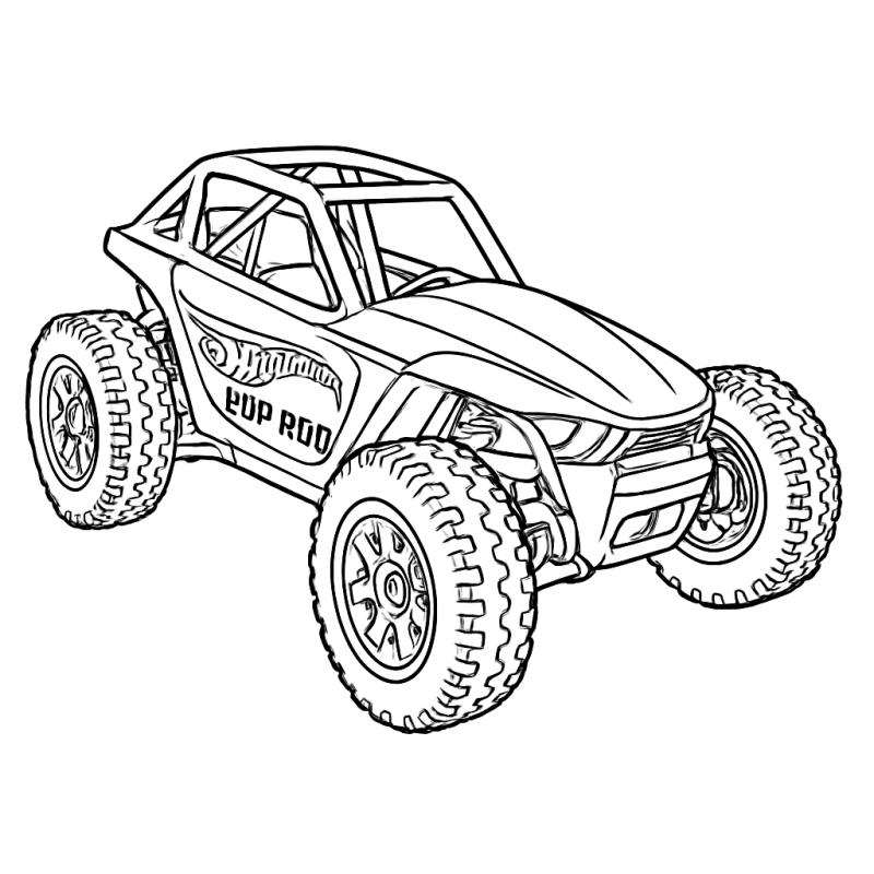 Desenho de carro Hot Wheels Rip Rod off-road para colorir