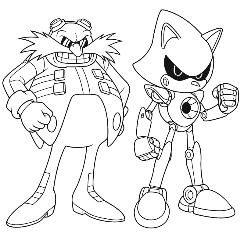 Desenho para colorir de Dr. Robotnik e Metal Sonic