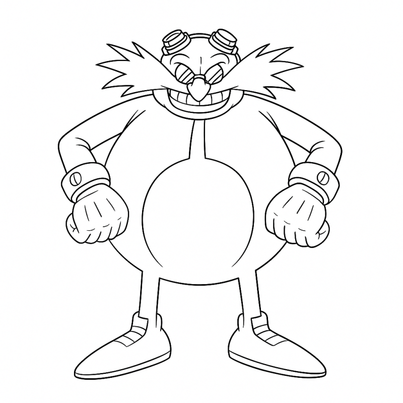 Desenho do Dr. Robotnik confiante e estiloso para colorir