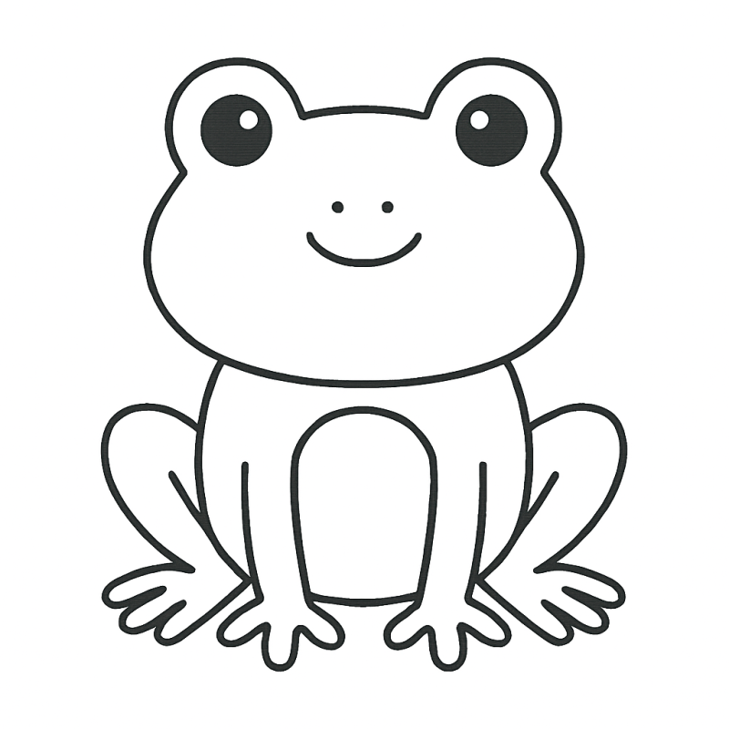 Desenho simples de sapo para colorir, ideal para crianças pequenas
