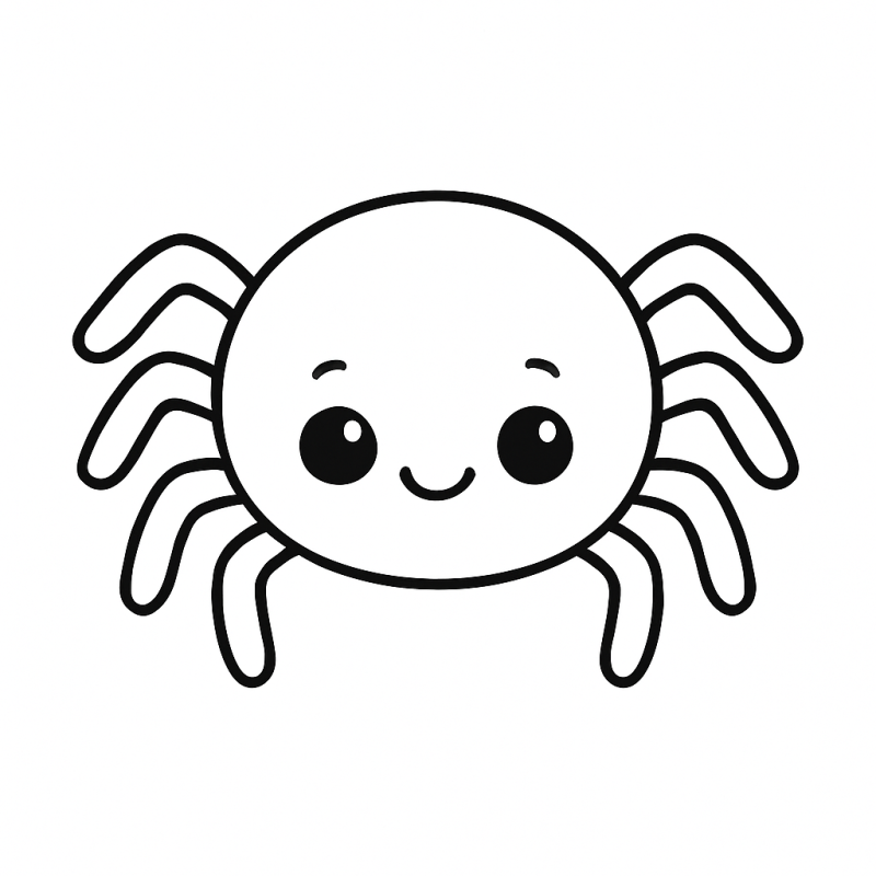Desenho de aranha simpática para colorir