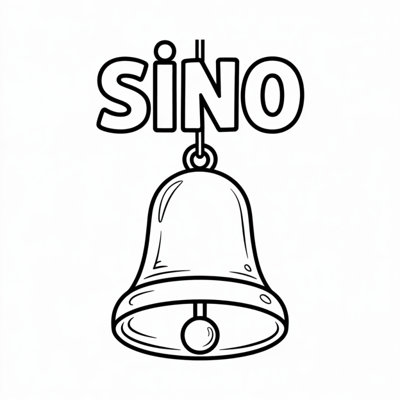 Desenho de Sino para Colorir e Aprendizagem