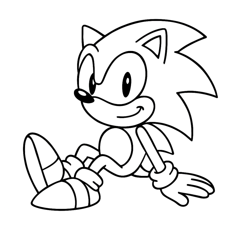 Desenho de Sonic Relaxado para Colorir