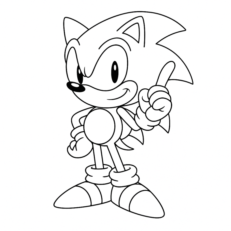 Desenho do Sonic ouriço icônico para colorir