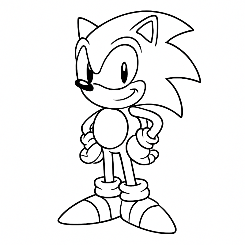 Desenho do Sonic icônico e moderno para colorir