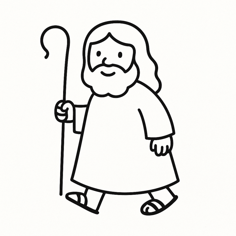 Desenho estilizado de Sonic como Jesus para colorir