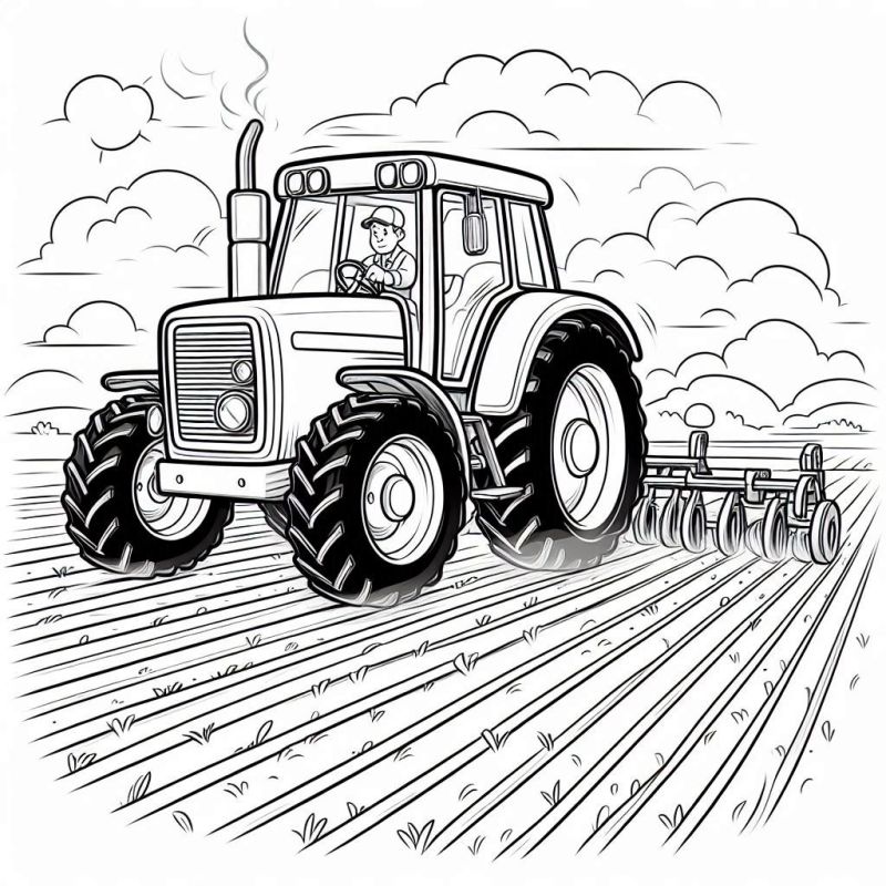 desenho para colorir trator