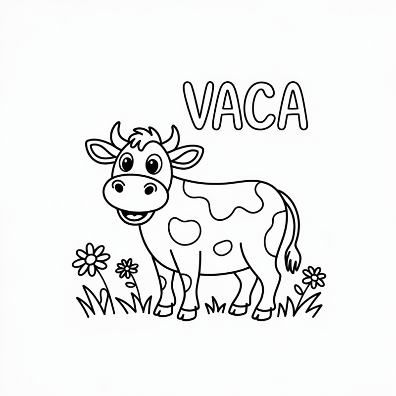 Colorindo e Aprendendo com a Vaca Caricaturada