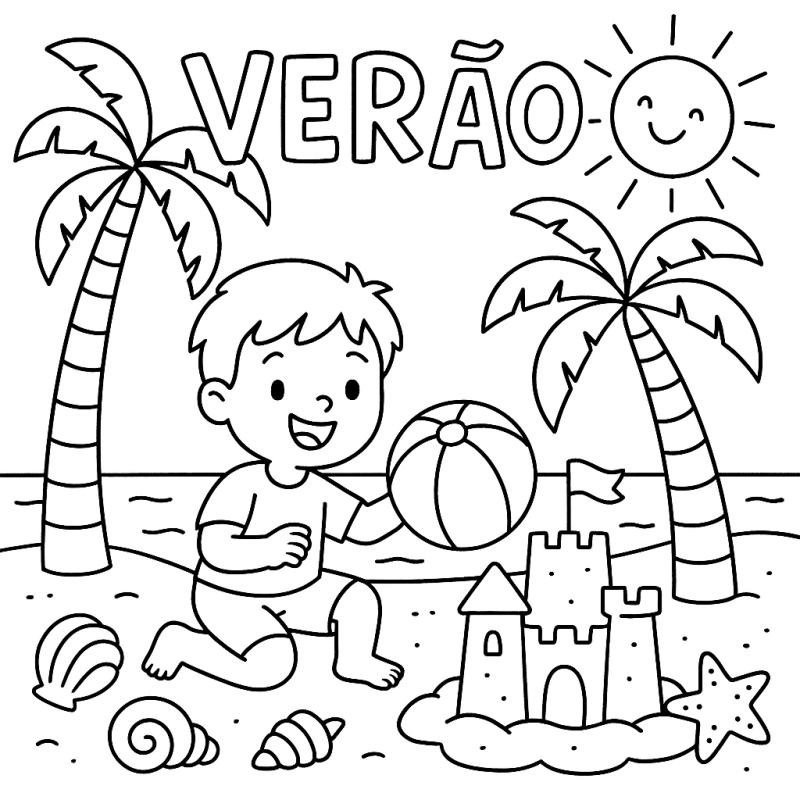 Colorindo uma Cena Vibrante de Verão