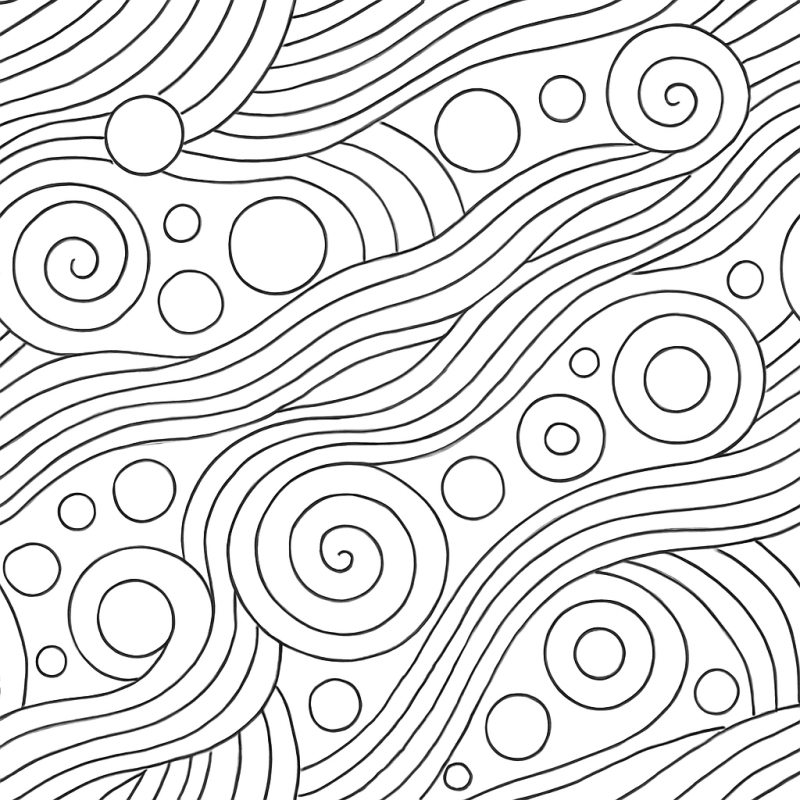 Colorir Ondas Zen e Geométricas Desenho de ondas zen e geométricas para colorir